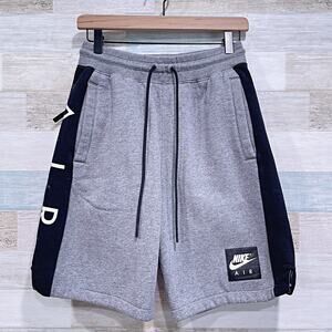 Nike Air Fleece Sweat Shorts Gray Black Comfort Athleisure Basketball Mens Small